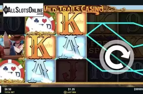 Win screen. Wild Trails Casino from Slot Factory