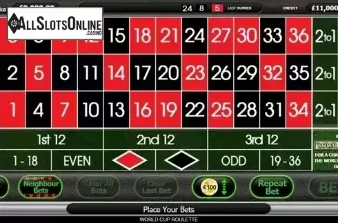 Game Screen 7. World Cup Roulette from Inspired Gaming