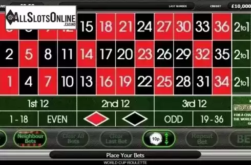 Game Screen 1. World Cup Roulette from Inspired Gaming