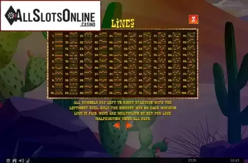 Paytable screen 3. 100 Lucky Chillies from Spinomenal
