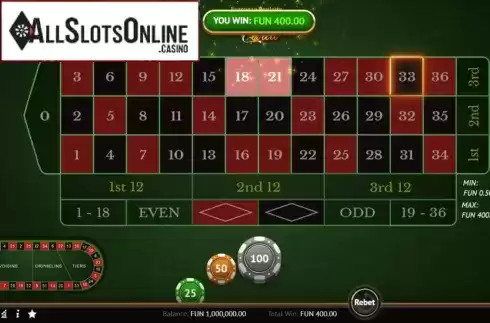 Win Screen 1. 300 Carat Roulette from Leap Gaming