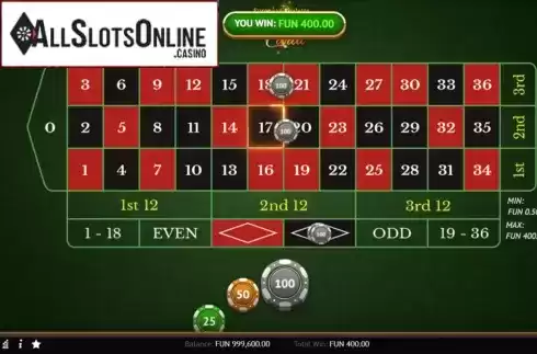 Win Screen 2. 300 Carat Roulette from Leap Gaming