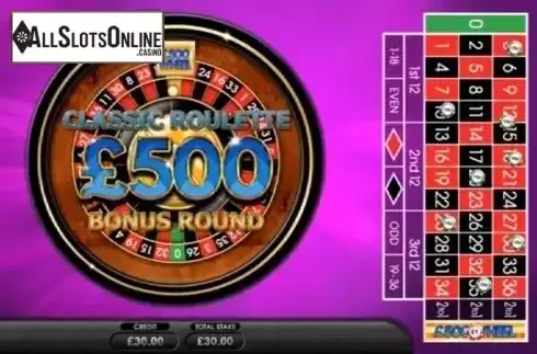 Screen2. £500 Wheel Roulette from Inspired Gaming