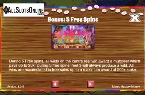 Free Spins. Magic Mystery Money from Live 5