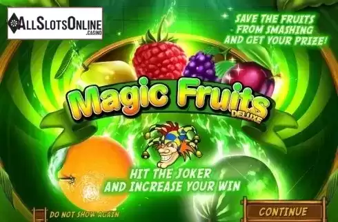 Intro Game screen. Magic Fruits Deluxe from Wazdan