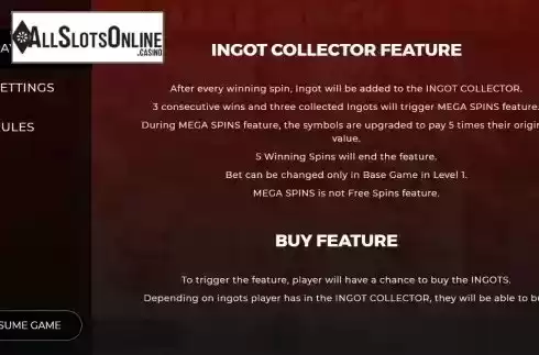 Collector Feature screen