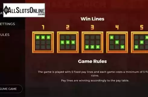 Win lines screen