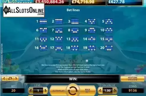 Paytable 6. Mega fortune dreams from NetEnt