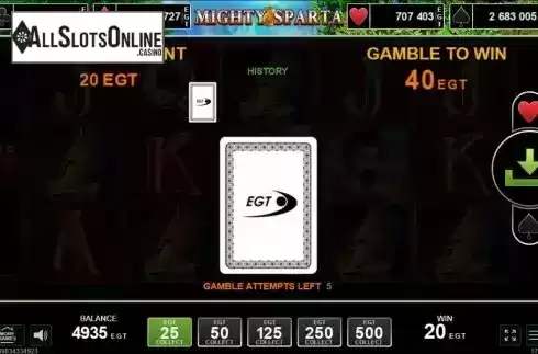 Gamble Double UP Risk Game Screen
