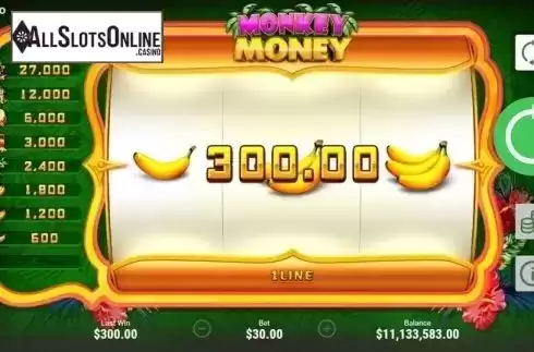Win screen. Monkey Money (Boongo) from Booongo