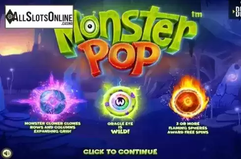 Start Screen. Monster Pop (Betsoft) from Betsoft