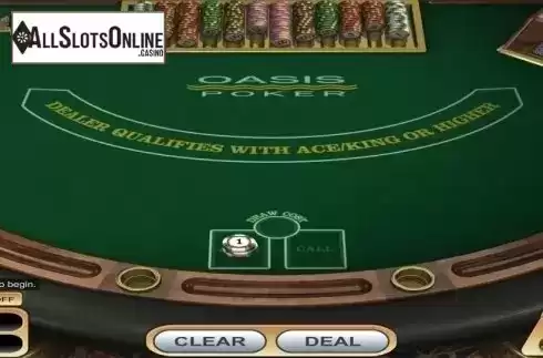 Game Screen. Oasis Poker (Betsoft) from Betsoft