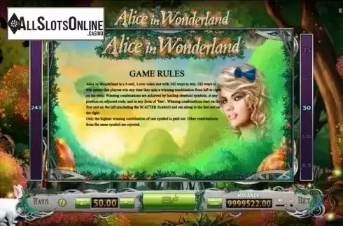 Win screen. Alice in Wonderland (BetConstruct) from BetConstruct