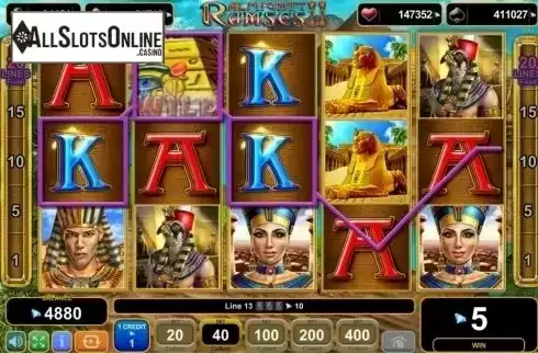 Wild win screen. Almighty Ramses II from EGT