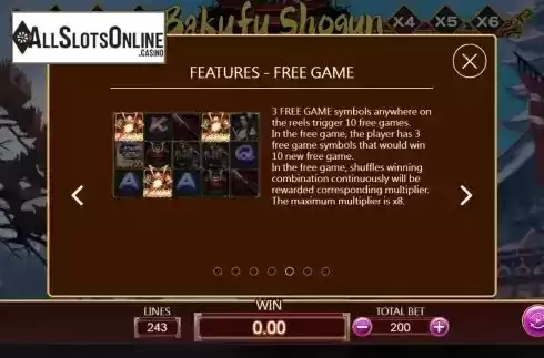 Free Game screen