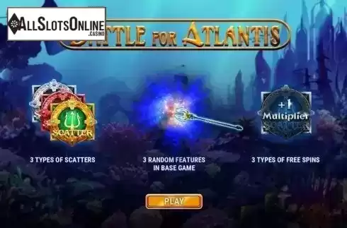 Start Screen. Battle for Atlantis from GameArt
