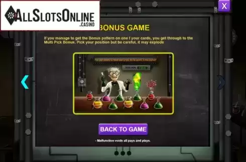 Bonus Game 2. Bingo Mad Scientist from Caleta Gaming