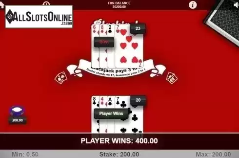 Win Screen. Blackjack (1X2gaming) from 1X2gaming