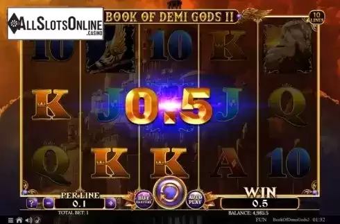 Win Screen. Book Of Demi Gods 2 from Spinomenal