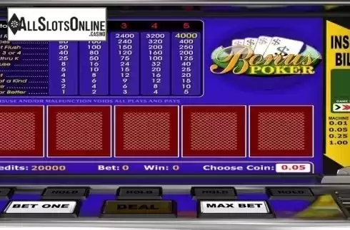 Game Screen. Bonus Poker (Betsoft) from Betsoft