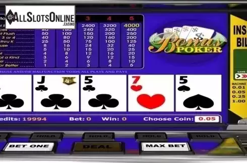 Game Screen. Bonus Poker (Betsoft) from Betsoft