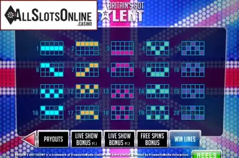 Screen7. Britain's Got Talent from Playtech