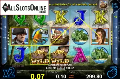 Win screen 1. Caribbean Adventure from Casino Technology