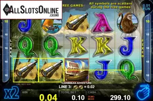 Win screen 2. Caribbean Adventure from Casino Technology