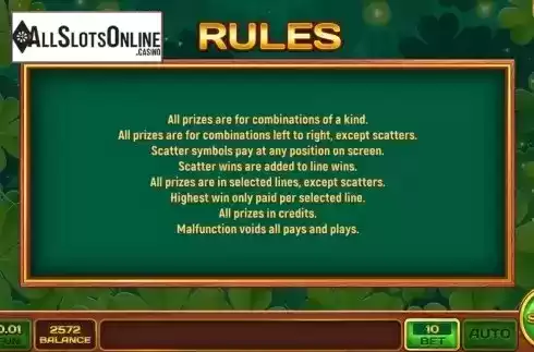 Game Rules screen