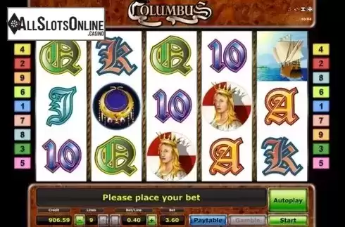 Game Workflow screen . Columbus (Green Tube) from Greentube