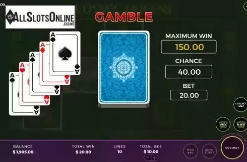 Card gamble screen