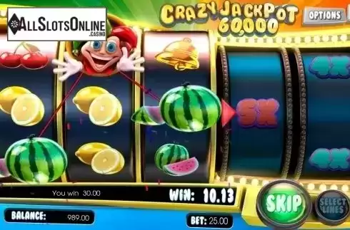 Win Screen . Crazy Jackpot 60000 from Betsoft