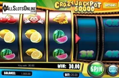 Win Screen 2. Crazy Jackpot 60000 from Betsoft