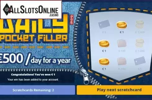 Win screen 1. Daily Pocket Filler from Gluck Games