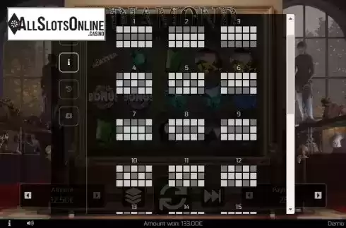 Paylines screen