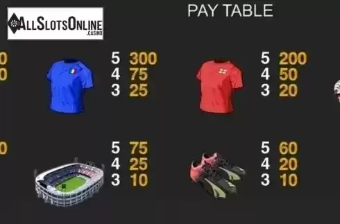 Paytable. Euro Football Champ from XIN Gaming