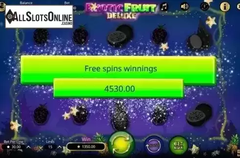 Free spins winnings. Exotic Fruit Deluxe from Booming Games