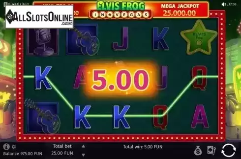 Win Screen. Elvis Frog in Vegas from BGAMING