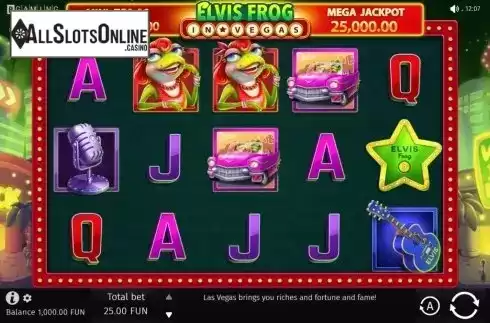Reel Screen. Elvis Frog in Vegas from BGAMING