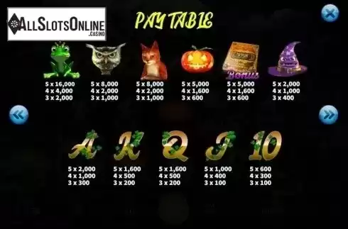 Paytable. Enchanted (KA Gaming) from KA Gaming