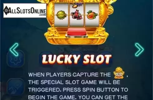 Lucky slot feature screen