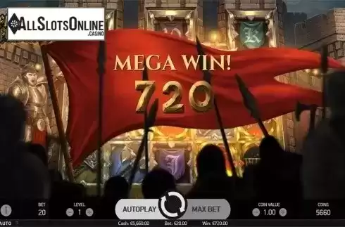 Mega win screen. Fire Siege Fortress from NetEnt