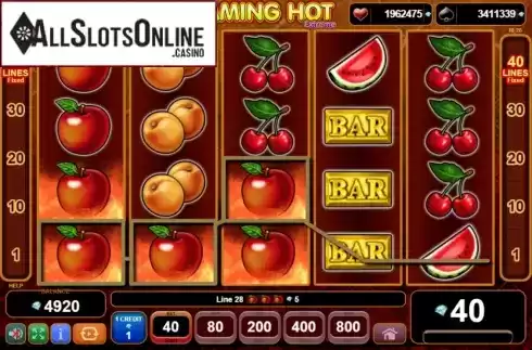 Win Screen 1. Flaming Hot Extreme from EGT