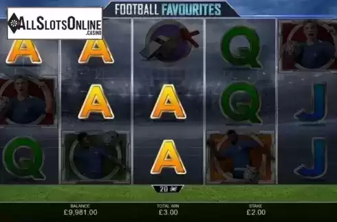 Win Screen. Football Favourites from Inspired Gaming