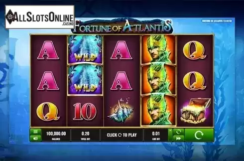 Reels screen. Fortune of Atlantis from Playreels