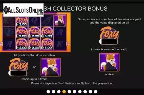 Cash Collector bonus screen