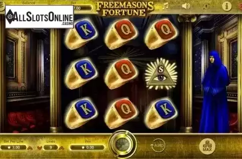Reels screen. Freemasons' Fortunes from Booming Games