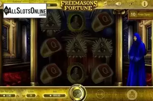 Win screen. Freemasons' Fortunes from Booming Games