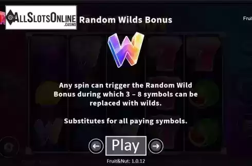Random Wilds Bonus screen