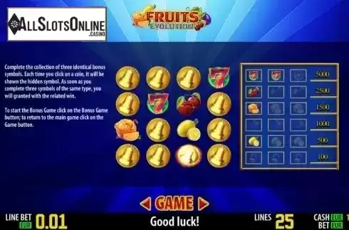 Paytable 3. Fruits Evolution HD from World Match